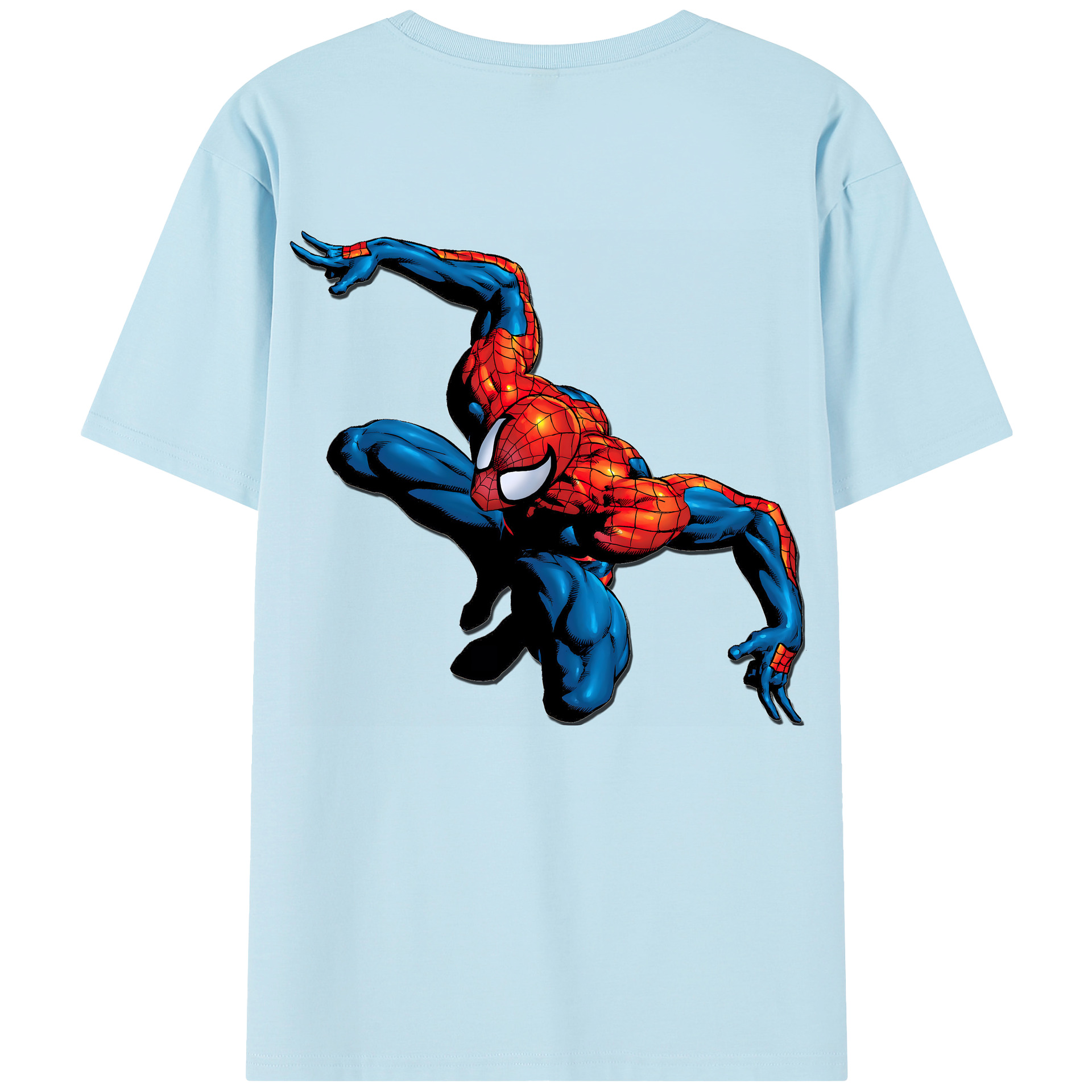 （画像用） Spider Man スパイダーマン 綿100％半袖Tシャツ（背面プリント）
